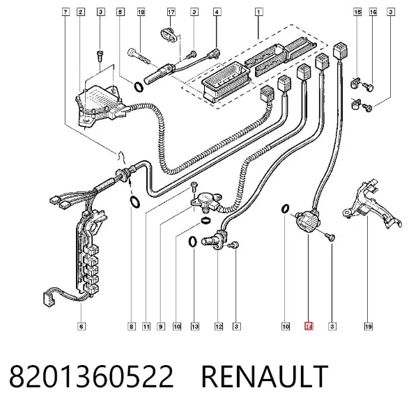 Перепускной клапан охлаждения масла АКПП 8201360522 Renault (RVI)
