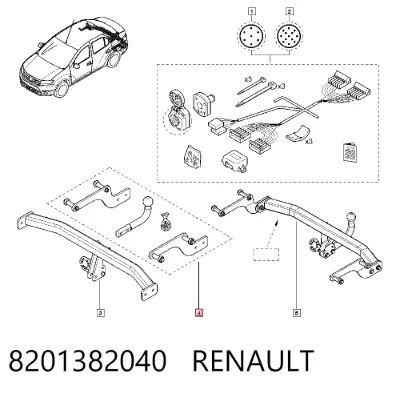 Фаркоп (шар) прицепного устройства RENAULT 8201382040