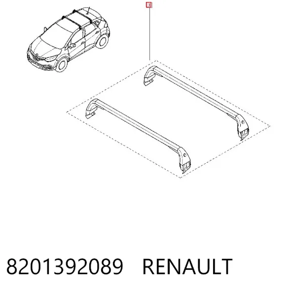 Поперечины багажника крыши, комплект 8201392089 Renault (RVI)