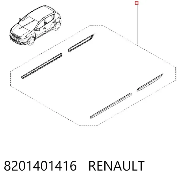Молдинги дверей, комплект 8201401416 Renault (RVI)