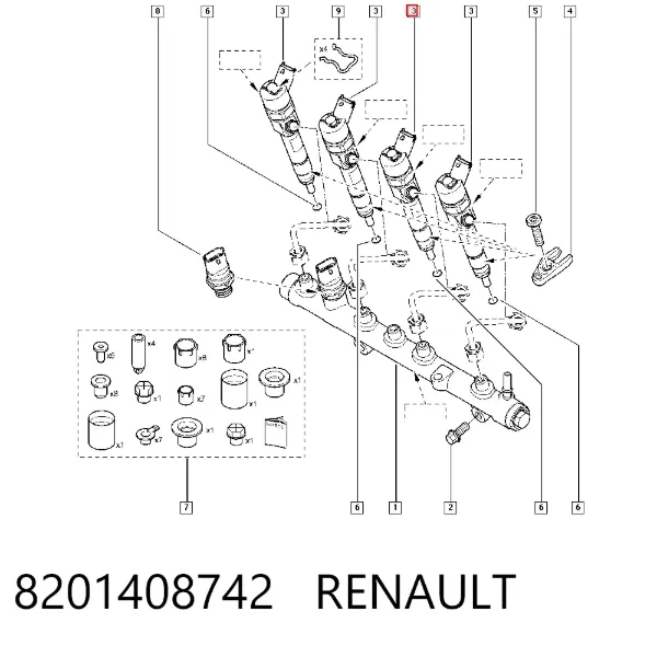 Топливные форсунки 8201408742 Renault (RVI)