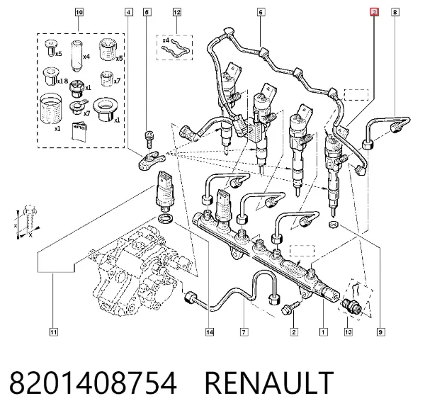 Топливные форсунки 8201408754 Renault (RVI)