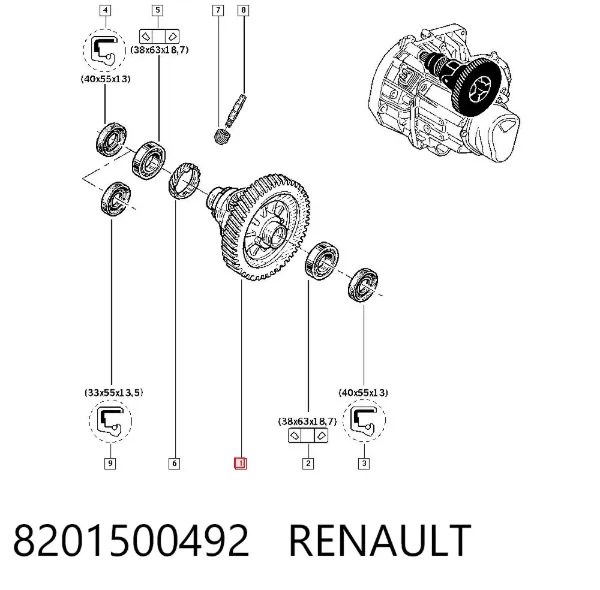 Дифференциал 8201500492 Renault (RVI)