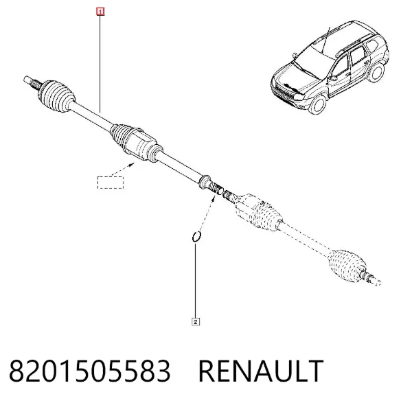 Правая полуось 8201505583 Renault (RVI)