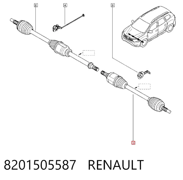 Левая полуось 8201505587 Renault (RVI)