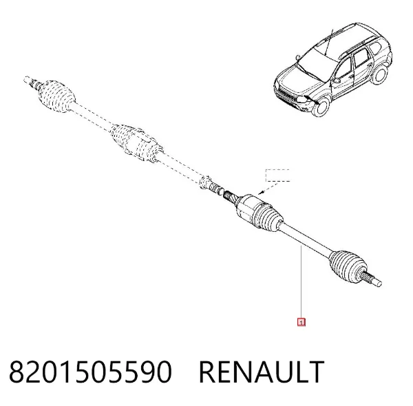 Левая полуось 8201505590 Renault (RVI)