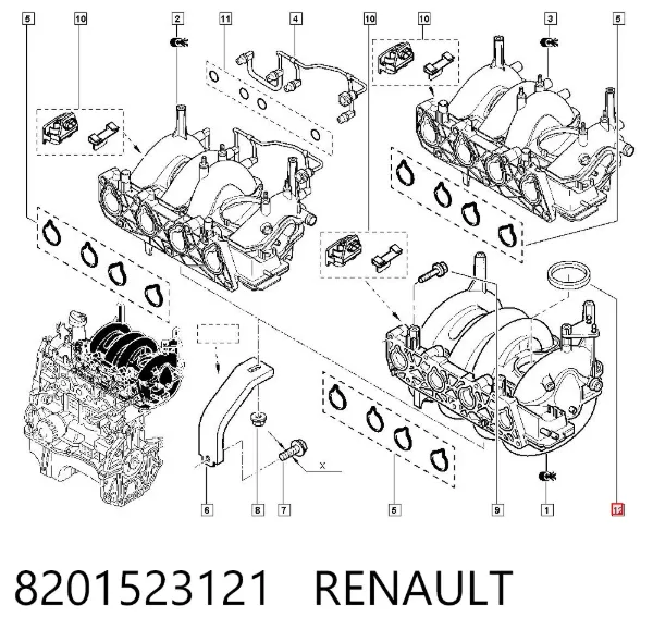 Прокладка дроссельной заслонки 8201523121 Renault (RVI)