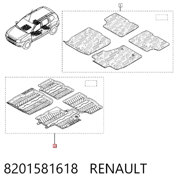 Коврики 8201581618 Renault (RVI)
