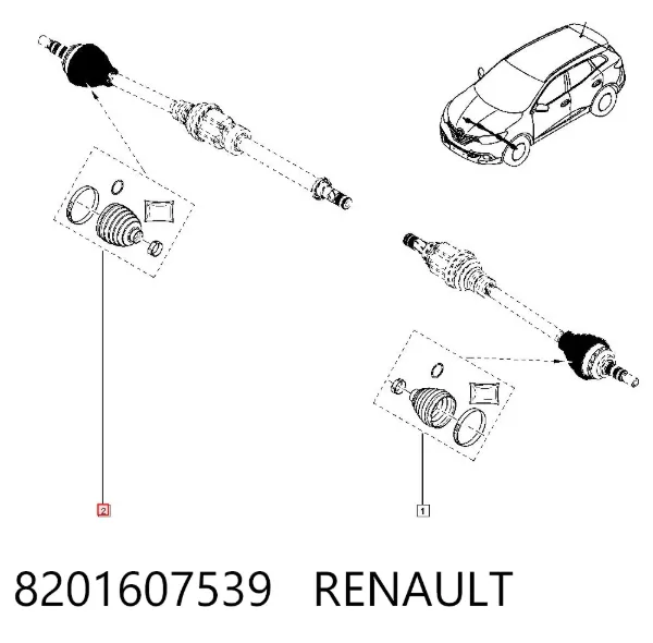 Пыльник ШРУСа наружный 8201607539 Renault (RVI)