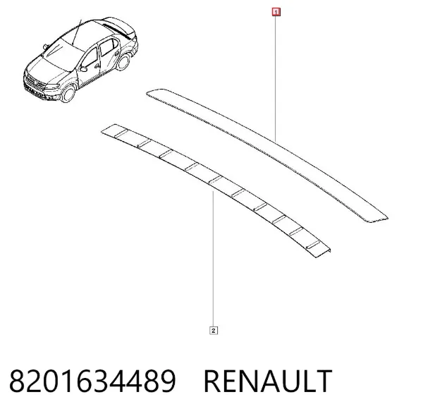Накладка бампера заднего верхняя защитная (ступень-подножка) 8201634489 Renault (RVI)