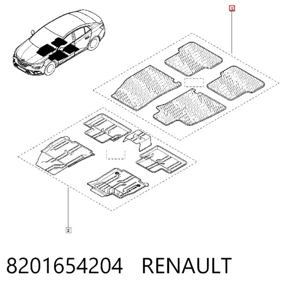 Коврики 8201654204 Renault (RVI)