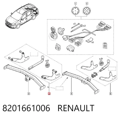 Фаркоп (шар) прицепного устройства RENAULT 8201661006