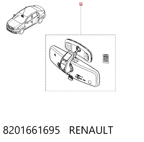 Зеркало заднего вида 8201661695 Renault (RVI)