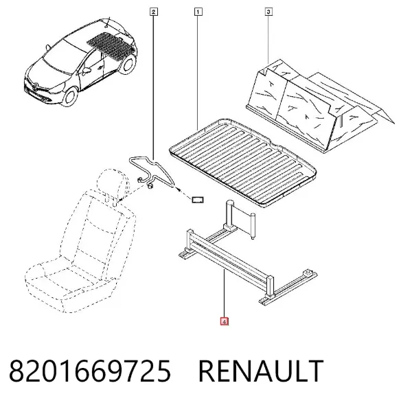 Органайзер багажника (фиксатор багажа) 8201669725 Renault (RVI)