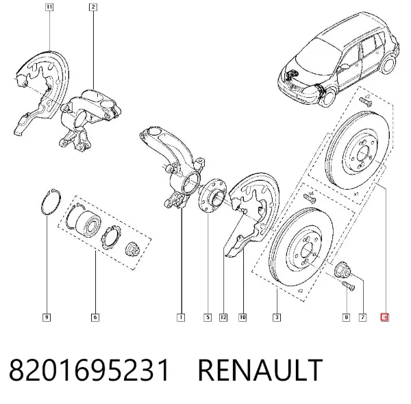 Передние тормозные диски 8201695231 Renault (RVI)