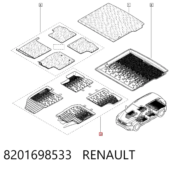 Коврики 8201698533 Renault (RVI)