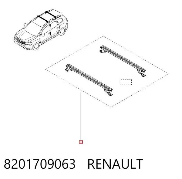 Поперечины багажника крыши, комплект 8201709063 Renault (RVI)