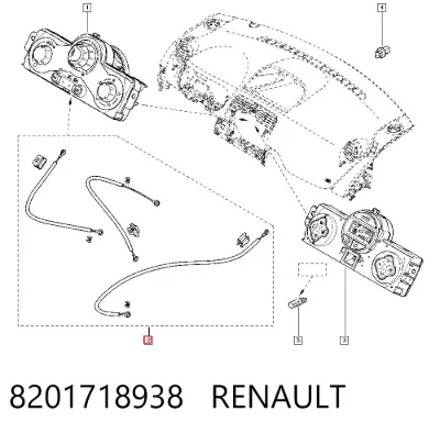 Трос управления отопителем (печкой) RENAULT 8201718938