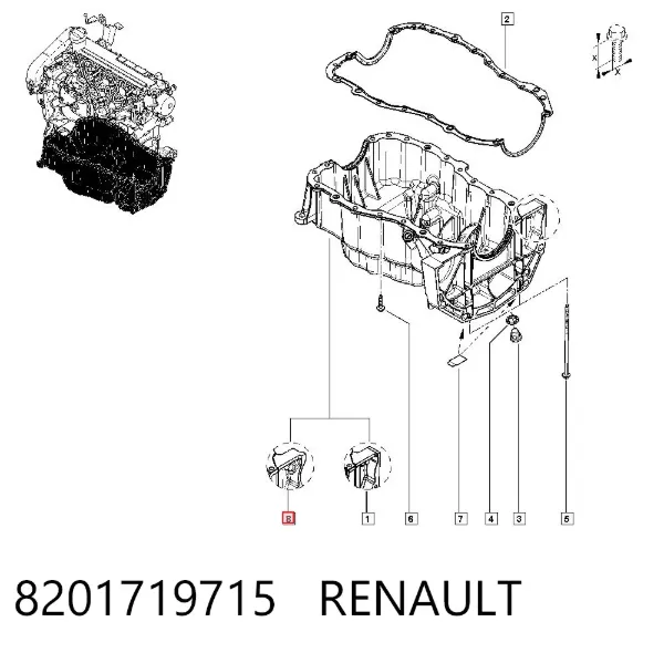 Поддон двигателя 8201719715 Renault (RVI)