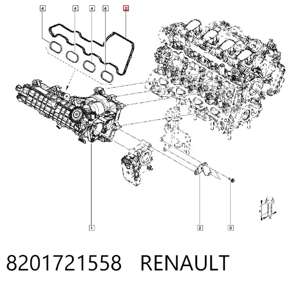 Прокладка впускного коллектора 8201721558 Renault (RVI)