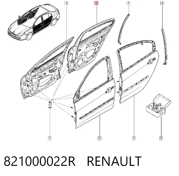 Дверь задняя правая 821000022R Renault (RVI)