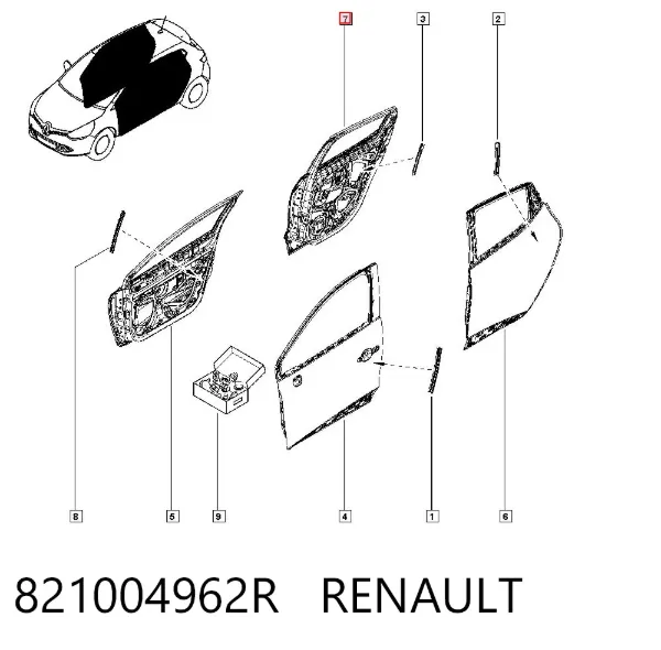 Дверь задняя правая 821004962R Renault (RVI)