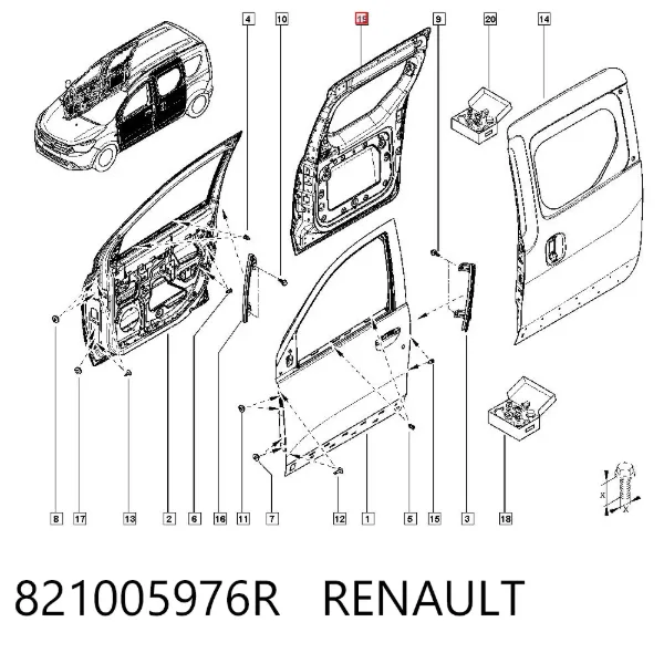 Дверь боковая (сдвижная) правая 821005976R Renault (RVI)