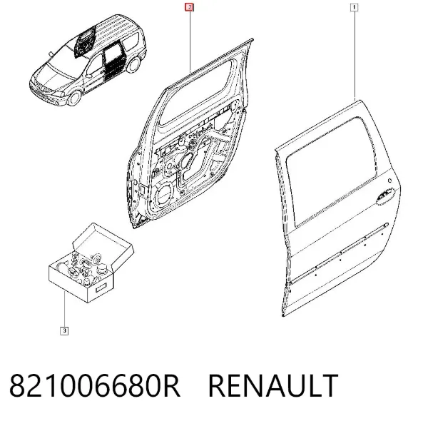 Дверь фургона задняя распашная правая 821006680R Renault (RVI)