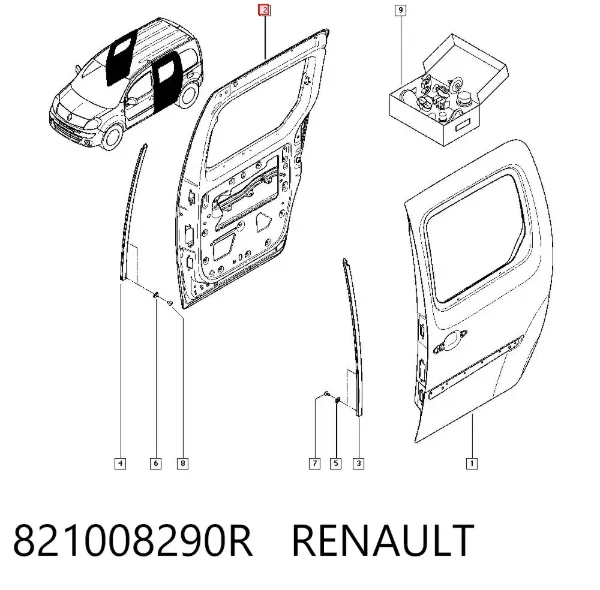 Дверь боковая (сдвижная) правая 821008290R Renault (RVI)