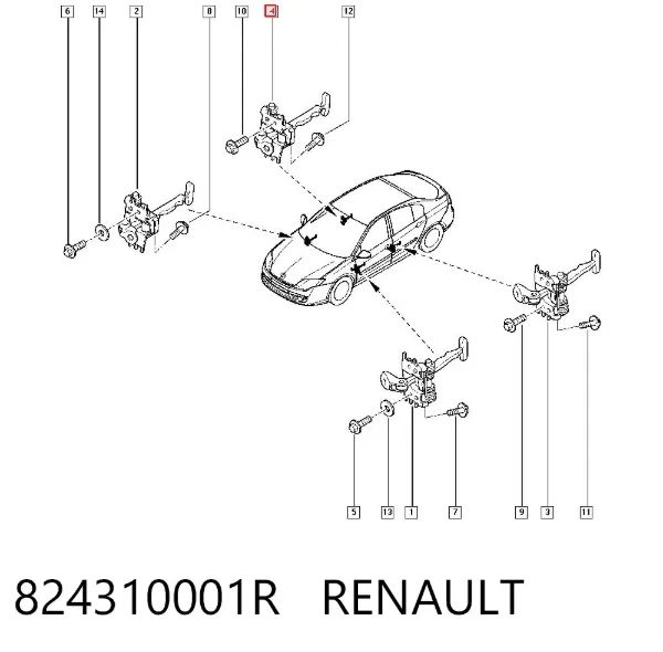 Ограничитель задней двери 824310001R Renault (RVI)