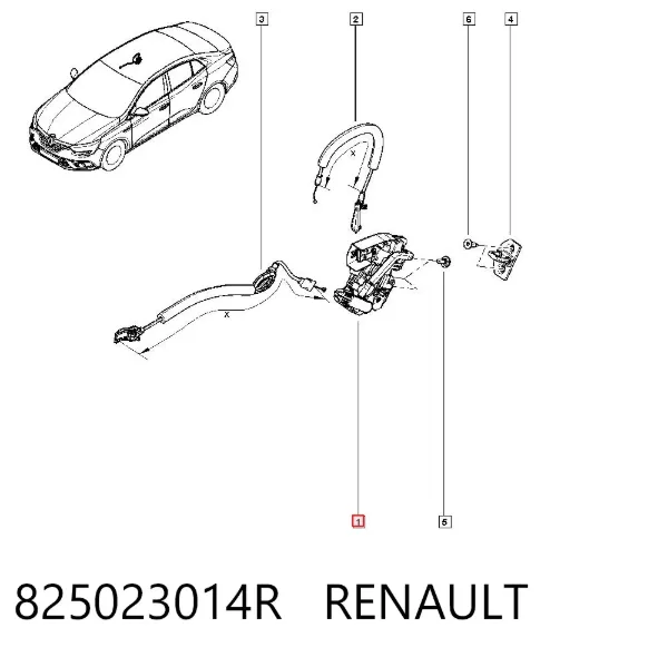 Замок двери задней правой Renault Megane IV