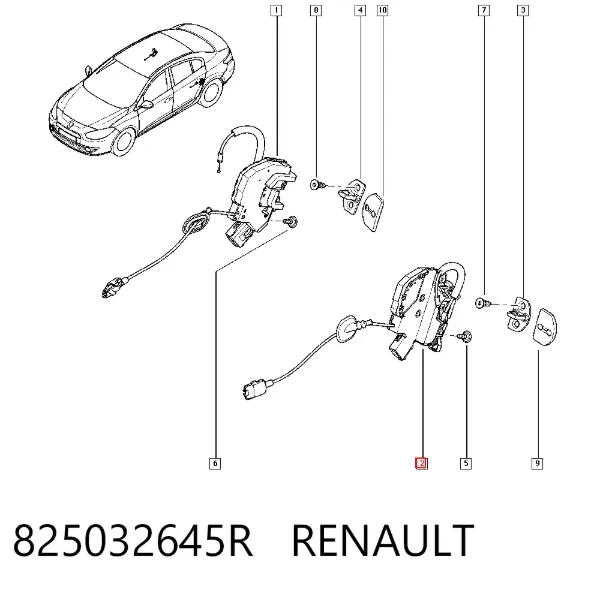 Замок двери задней левой 825032645R Renault (RVI)
