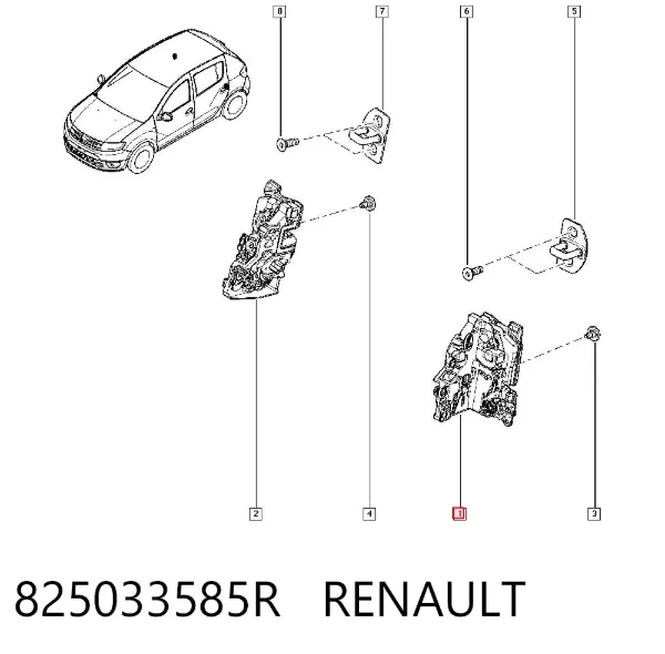 Замок двери задней левой 825033585R Renault (RVI)