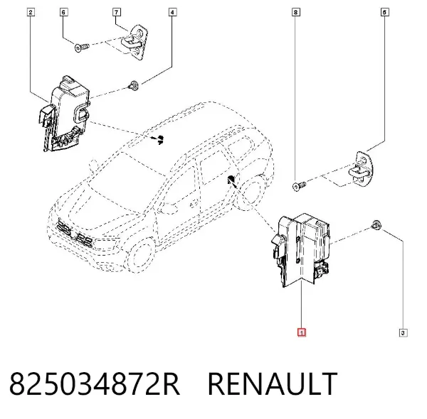 Замок двери задней левой Dacia Duster HM