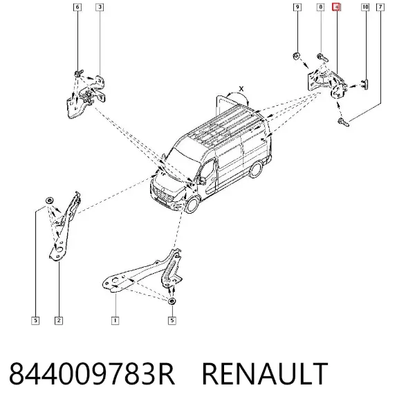 Петля задней двери 844009783R Renault (RVI)