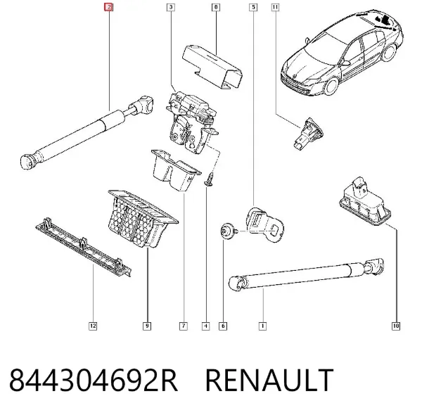 Амортизатор багажника 844304692R Renault (RVI)