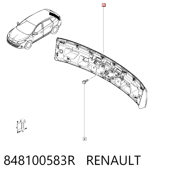 Накладка багажника 848100583R Renault (RVI)