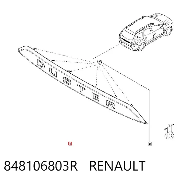 Молдинг двери багажника 848106803R Renault (RVI)
