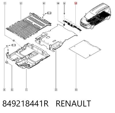 Накладка багажника (двери 3/5-й задней) нижняя RENAULT 849218441R