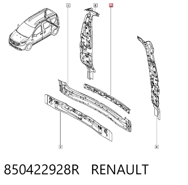 Усилитель задней панели кузова 850422928R Renault (RVI)