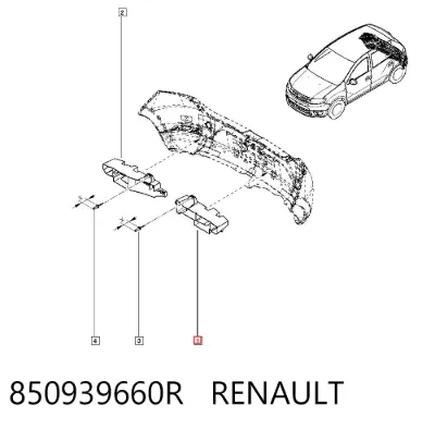 Абсорбер (наполнитель) бампера заднего RENAULT 850939660R