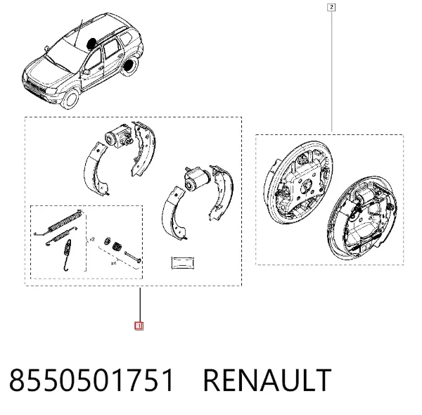 Задние барабанные колодки 8550501751 Renault (RVI)