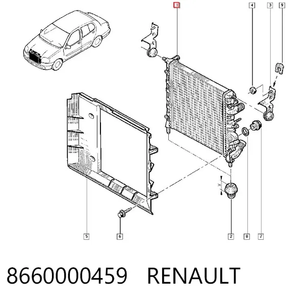 Радиатор 8660000459 Renault (RVI)