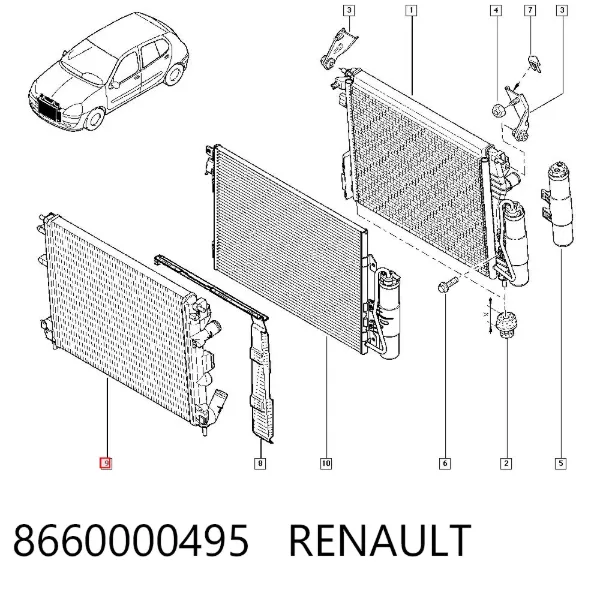 Радиатор 8660000495 Renault (RVI)