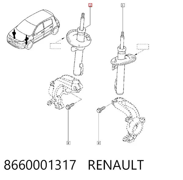 Амортизатор передний 8660001317 Renault (RVI)