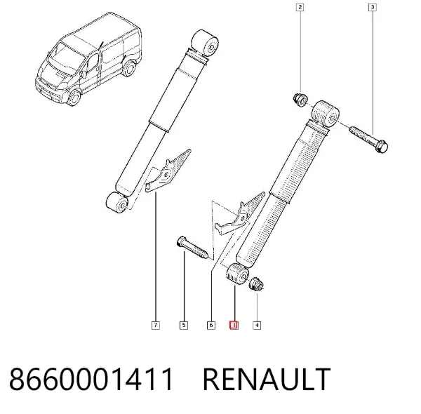 Амортизатор задний 8660001411 Renault (RVI)