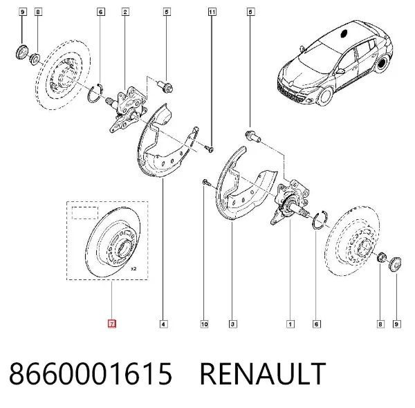Тормозные диски 8660001615 Renault (RVI)