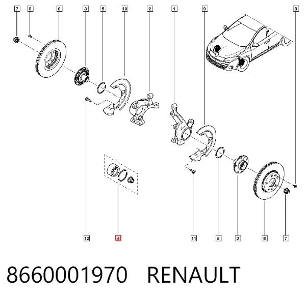 Подшипник ступицы 8660001970 Renault (RVI)
