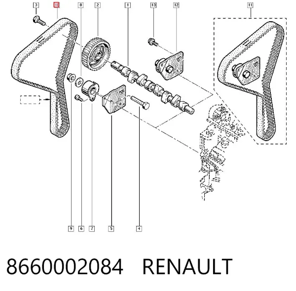 Ремень ГРМ 8660002084 Renault (RVI)