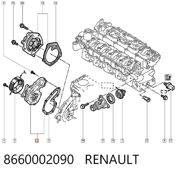 Помпа 8660002090 Renault (RVI)